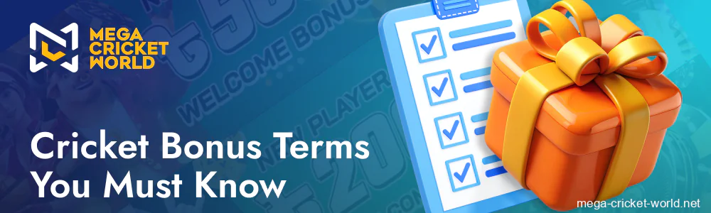 Mega Cricket World bonus terms
