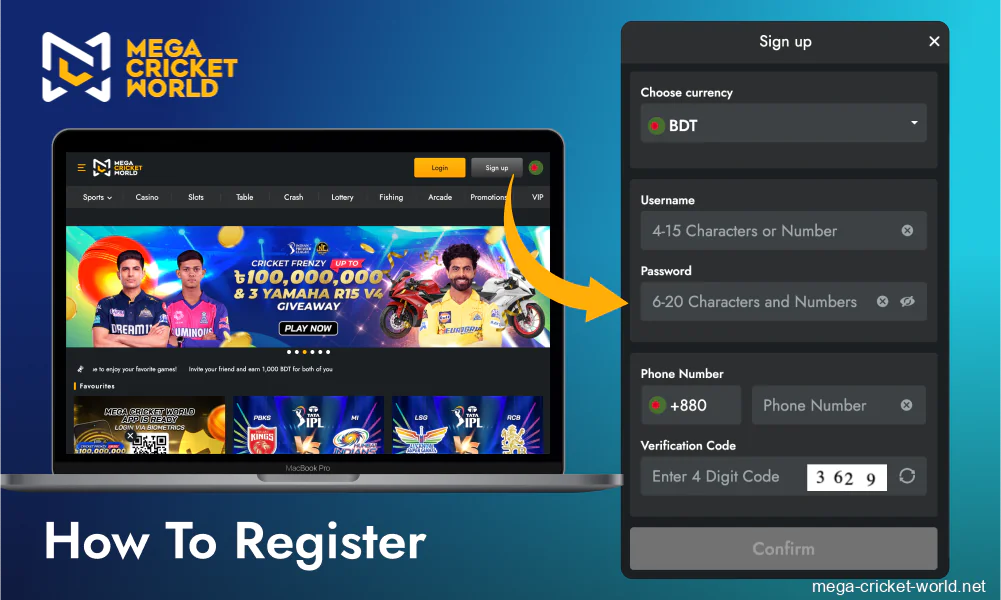 Mega Cricket World BD signup guide